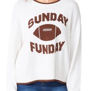 No Comment Jrs. Ivory Sunday Funday Sweater XL EUC ~ Soft, Loose Fit Football